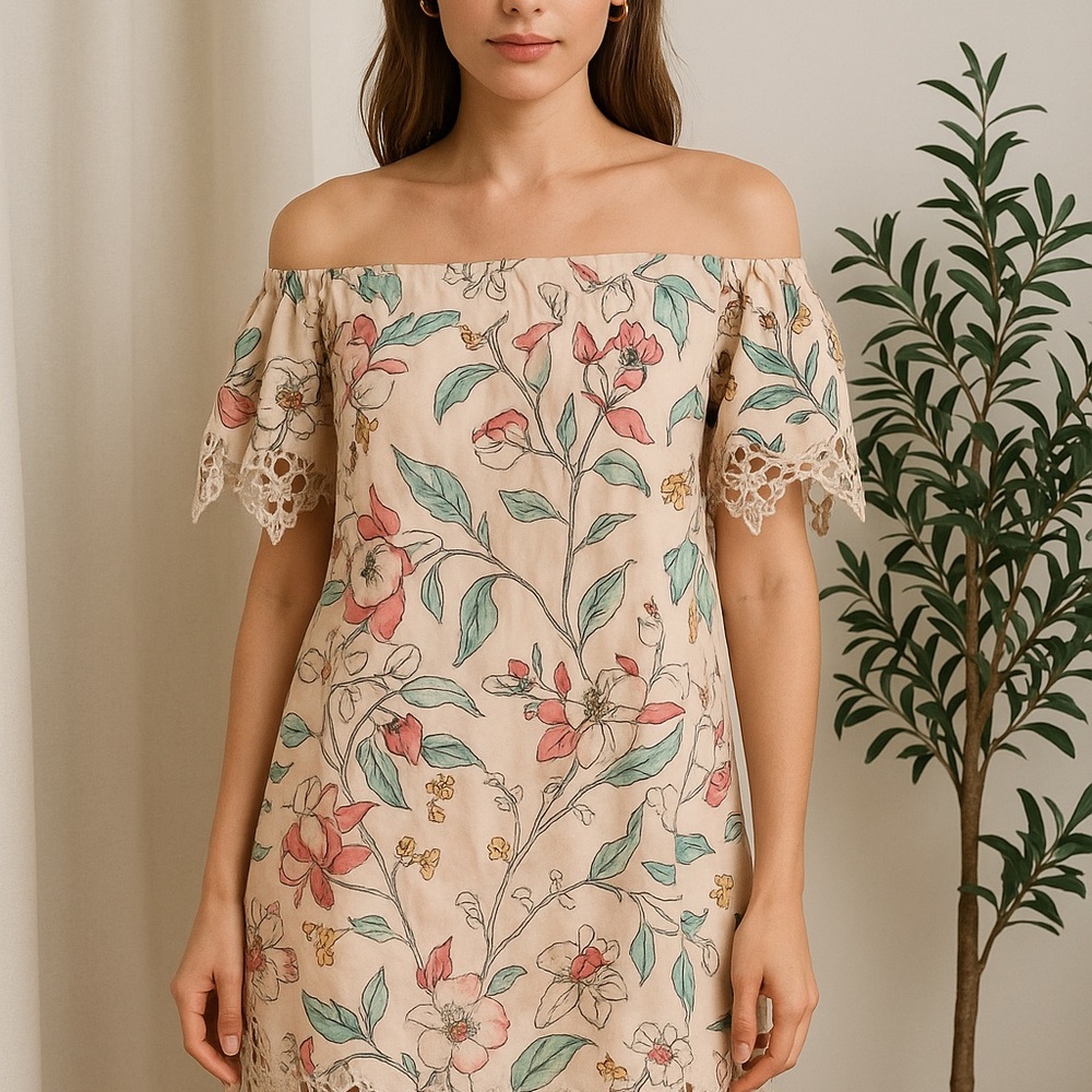 Plum Pretty Sugar Off Shoulder Floral Dress
